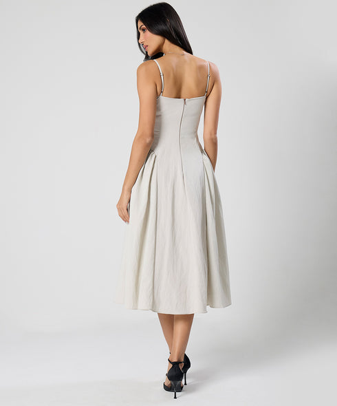 Deep Vneck White Dress